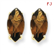 14k 12x6 Marquise Smokey Quartz Earring