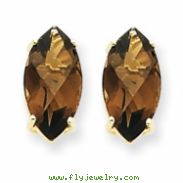 14k 12x6 Marquise Smokey Quartz Earring