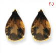 14k 12x8 Pear Smokey Quartz Earring