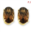 14k 14x10 Oval Smokey Quartz Earring