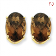 14k 14x10 Oval Smokey Quartz Earring