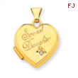 14K 15mm Heart Diamond Special Daughter Locket