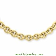 14k 18in 5mm Polished Fancy Rolo Link Necklace chain