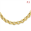 14k 18in 7mm Polished Fancy Rolo Link Necklace chain