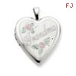 14K 20mm Enamel Flowers Grandma Heart Locket