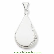 14K 21mm Tear Drop Diamond Set Locket