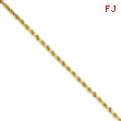 14k 2.25mm D/C Rope with Lobster Clasp Chain 20