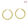 14K 2x30mm Diamond-Cut Hoop Earrings