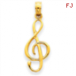 14k 3-D Clef Note Pendant