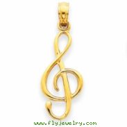 14k 3-D Clef Note Pendant