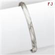 14k 3/16 White Gold Florentine Baby Bangle Bracelet