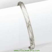 14k 3/16 White Gold Florentine Baby Bangle Bracelet