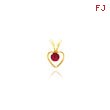 14K 3mm Rhodalite Garnet Heart Birthstone Necklace