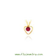 14K 3mm Rhodalite Garnet Heart Birthstone Necklace