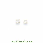 14k 3mm Square CZ Post Earrings