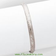 14k 4/16 WG Florentine Engraved Hinged Bangle