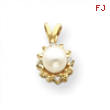 14k 4.5mm Pearl A Diamond pendant