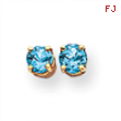 14k 4mm Blue Topaz Earrings