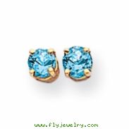 14k 4mm Blue Topaz Earrings