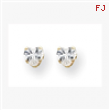 14K 4mm Clear Heart CZ Earrings