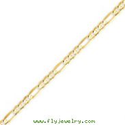 14k 4mm Concave Open Figaro Chain