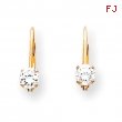 14k 4mm Cubic Zirconia leverback earring