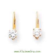 14k 4mm Cubic Zirconia leverback earring