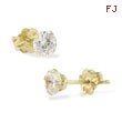 14K 4mm CZ Round Studs