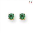 14k 4mm Emerald earring