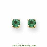 14k 4mm Emerald earring
