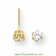 14k 4mm Moissanite 6-Prong Round Earring