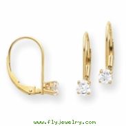 14k 4mm Moissanite Lever Back Earring