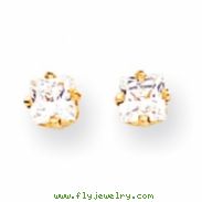 14k 4mm Princess Cut Cubic Zirconia earring