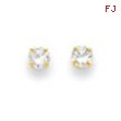 14k 4mm Round CZ Post Earrings