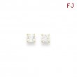 14k 4mm Square CZ Post Earrings