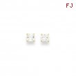 14k 4mm Square CZ Post Earrings