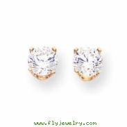 14k 5.6mm Round Completed Moissanite Stud Earrings