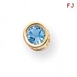 14k 5mm Blue Topaz bezel pendant