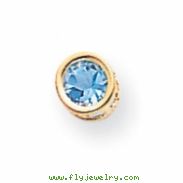 14k 5mm Blue Topaz bezel pendant