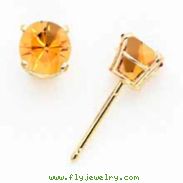 14k 5mm Citrine earring