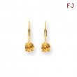 14k 5mm Citrine leverback earring