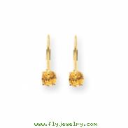 14k 5mm Citrine leverback earring