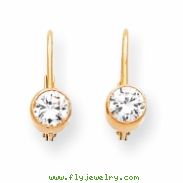 14k 5mm Cubic Zirconia leverback earring