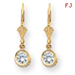 14k 5mm Cubic Zirconia leverback earring