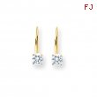 14k 5mm Cubic Zirconia leverback earring