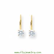 14k 5mm Cubic Zirconia leverback earring