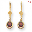 14k 5mm Garnet leverback earring