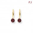 14k 5mm Garnet leverback earring