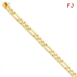 14k 5mm Hand-polished Fancy Link Chain bracelet