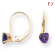 14k 5mm Heart Amethyst earring